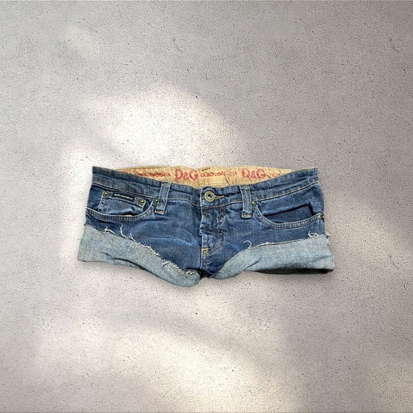 Vtg Dolce & Gabbana Low Rise Micro Denim Shorts - Picture 1 of 7